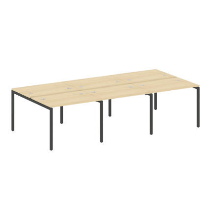 Metal System Quattro Рабочая станция на 6 раб. мест на П-образном м/к 40БП.СМ-6.1 Акация Лорка/Метал