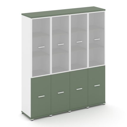 Concept Шкаф 4 узкие секции, 5 ниш CN.STU-542 RMW W Кобо/Белый Бриллиант/Металл Белый/Сатин 1668*420