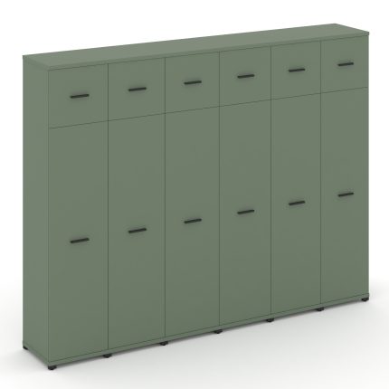 Concept Шкаф 6 узких секций, 5 ниш CN.STU-567 B Кобо/Металл Черный 2500*420*1922