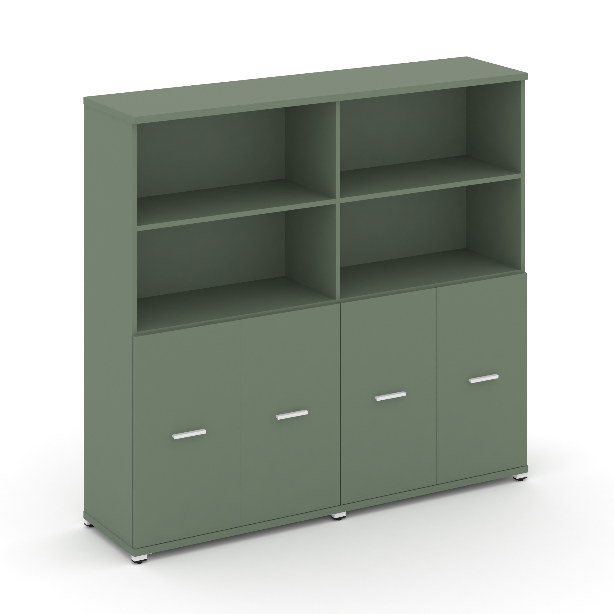 Concept Шкаф 2 широкие секции, 4 ниши CN.STS-421 W Кобо/Металл Белый 1668*420*1554