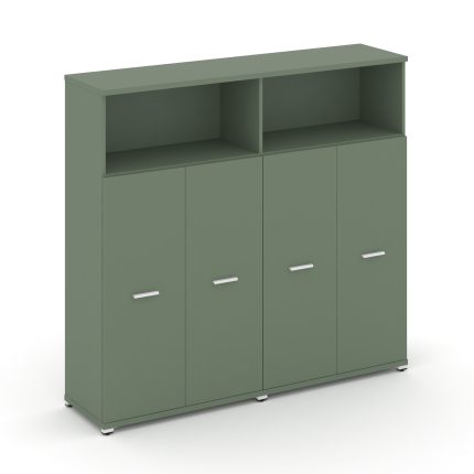 Concept Шкаф 2 широкие секции, 4 ниши CN.STS-423 W Кобо/Металл Белый 1668*420*1554