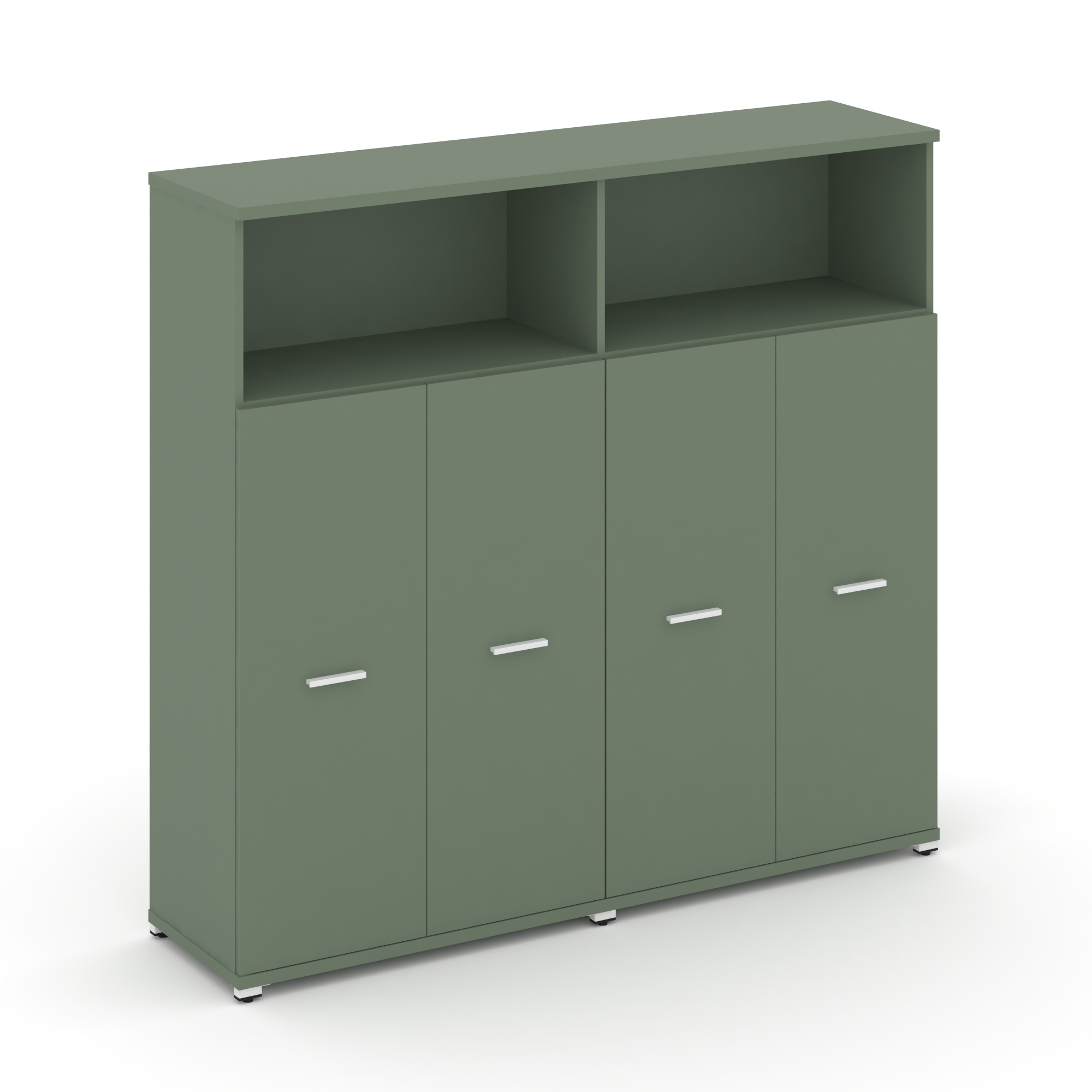 Concept Шкаф 2 широкие секции, 4 ниши CN.STS-423 W Кобо/Металл Белый 1668*420*1554