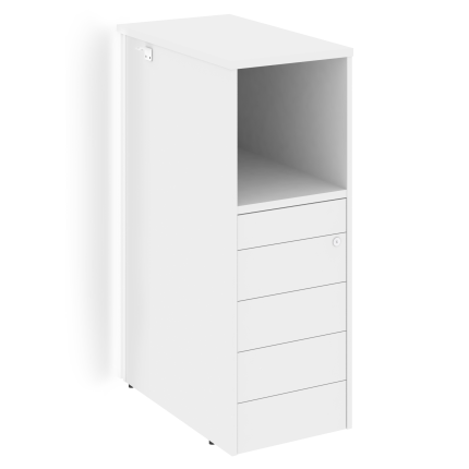 Onix Тумба с подсветкой 5 ящиков TIP-ON, проходная средняя O.R-TV-5 TIP.S Белый Бриллиант 436*767*11