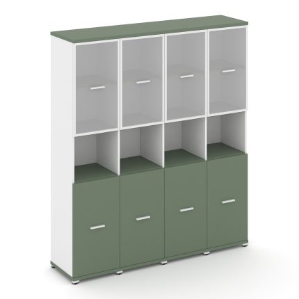 Concept Шкаф 4 узкие секции, 5 ниш CN.STU-543 RMW W Кобо/Белый Бриллиант/Металл Белый/Сатин 1668*420