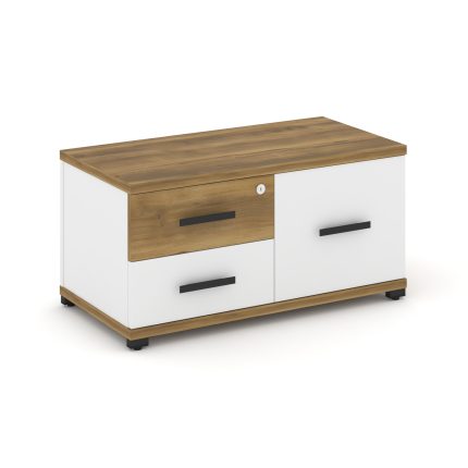 Concept Тумба приставная широкая 2 ящ.+1 распаш. фасад CN.TSP-004 B Сандал Янтарный/Белый Бриллиант/
