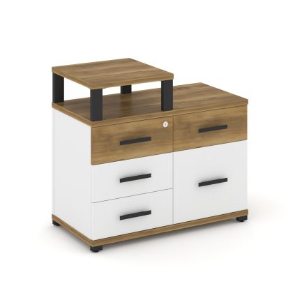 Concept Тумба приставная широкая 4 ящ.+1 распаш. фасад с надставкой узкой CN.TSP-011 B Сандал Янтарн