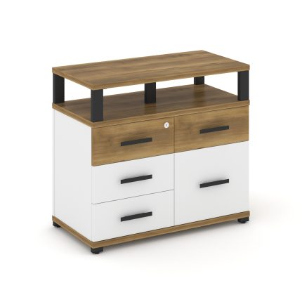 Concept Тумба приставная широкая 4 ящ.+1 распаш. фасад с надставкой широкой CN.TSP-012 B Сандал Янта