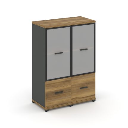 Concept Шкаф 2 узкие секции, 3 ниши CN.STU-322 RMB A Сандал Янтарный/Антрацит/Металл Антрацит/Сатин