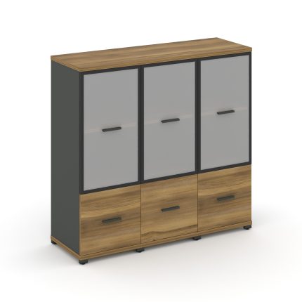 Concept Шкаф 3 узкие секции, 3 ниши CN.STU-332 RMB A Сандал Янтарный/Антрацит/Металл Антрацит/Сатин