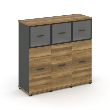 Concept Шкаф 3 узкие секции, 3 ниши CN.STU-334 RPB A Сандал Янтарный/Антрацит/Металл Антрацит/Прозра