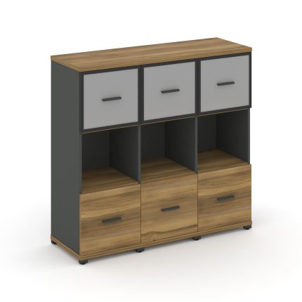 Concept Шкаф 3 узкие секции, 3 ниши CN.STU-335 RMB A Сандал Янтарный/Антрацит/Металл Антрацит/Сатин