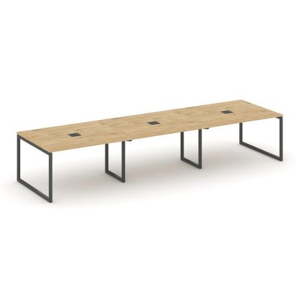 Style Project Стол переговорный SN-4O.SPRG-053 Тиквуд Светлый/Металл Антрацит 4140*1180*750