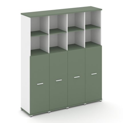 Concept Шкаф 4 узкие секции, 5 ниш CN.STU-544 W Кобо/Белый Бриллиант/Металл Белый 1668*420*1922