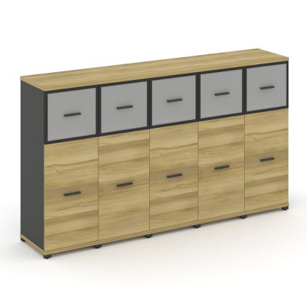 Concept Шкаф 5 узких секций, 3 ниши CN.STU-354 RMB A Дуб Винченцо/Антрацит/Металл Антрацит/Сатин 208