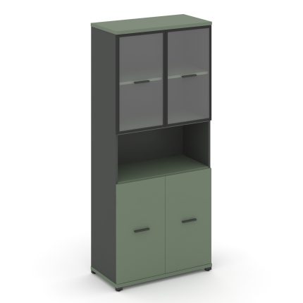 Concept Шкаф 1 широкая секция, 5 ниш CN.STS-513 RPB A Кобо/Антрацит/Металл Антрацит/Прозрачный 836*4