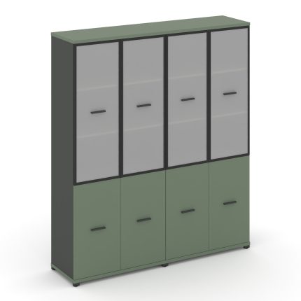 Concept Шкаф 2 широкие секции, 5 ниш CN.STS-522 RMB A Кобо/Антрацит/Металл Антрацит/Сатин 1668*420*1