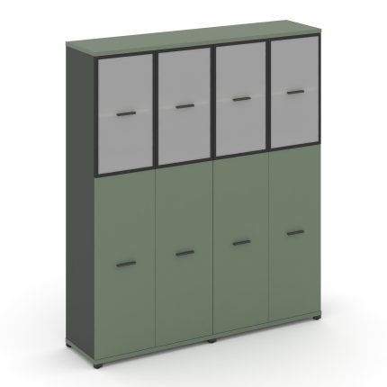 Concept Шкаф 2 широкие секции, 5 ниш CN.STS-525 RMB A Кобо/Антрацит/Металл Антрацит/Сатин 1668*420*1