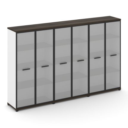 Concept Шкаф 3 широкие секции, 4 ниши CN.STS-436 RMB B Дуб Мали/Белый Бриллиант/Металл Черный/Сатин