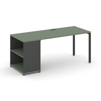 Concept Стол рабочий с опорным стеллажом CN.SP-202 Кобо/Антрацит/Металл Антрацит 1600*720*750