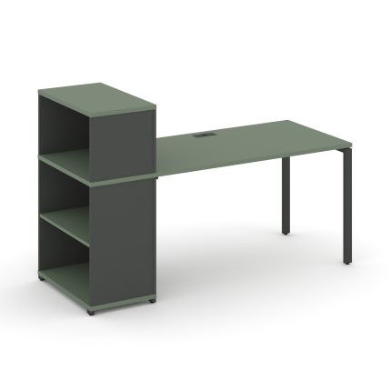 Concept Стол рабочий с опорным стеллажом с надставкой низ. CN.SP-210 Кобо/Антрацит/Металл Антрацит 1