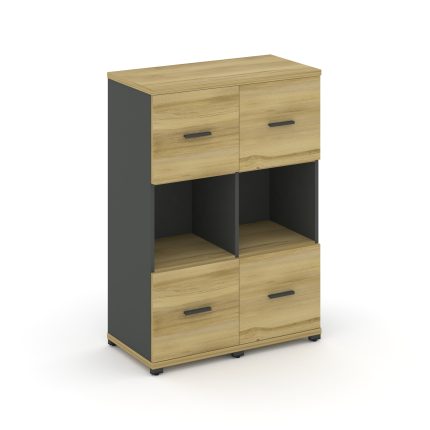 Concept Шкаф 2 узкие секции, 3 ниши CN.STU-325 A Дуб Винченцо/Антрацит/Металл Антрацит 836*420*1186