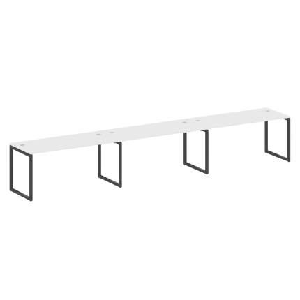 Metal System Quattro Рабочая станция на 3 места на О-образном м/к 40БО.СМ-3.4 Белый/Металл Антрацит