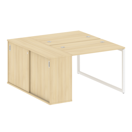 Metal System Quattro Рабочая станция с шкафом-купе на О-образном м/к 40БО.РС-СШК-1.1 Т Акация Лорка/