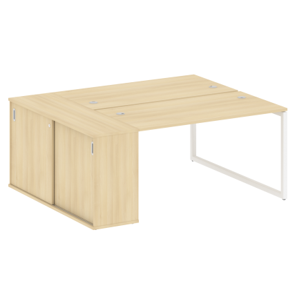 Metal System Quattro Рабочая станция с шкафом-купе на О-образном м/к 40БО.РС-СШК-1.3 Т Акация Лорка/