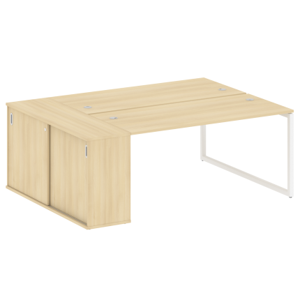 Metal System Quattro Рабочая станция с шкафом-купе на О-образном м/к 40БО.РС-СШК-1.4 Т Акация Лорка/