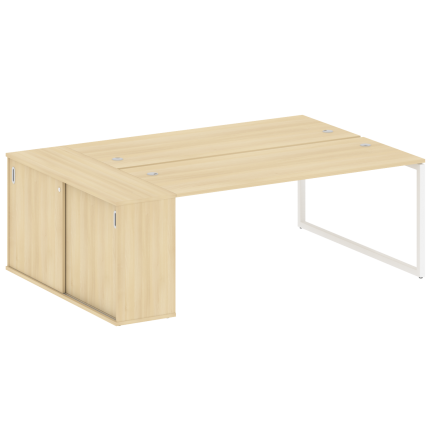 Metal System Quattro Рабочая станция с шкафом-купе на О-образном м/к 40БО.РС-СШК-1.5 Т Акация Лорка/