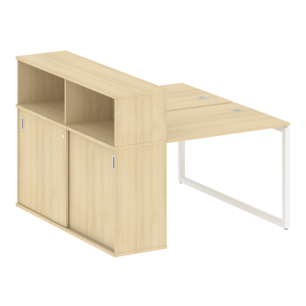 Metal System Quattro Рабочая станция с шкафом-купе на О-образном м/к 40БО.РС-СШК-2.1 Т Акация Лорка/