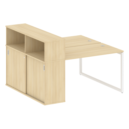 Metal System Quattro Рабочая станция с шкафом-купе на О-образном м/к 40БО.РС-СШК-2.2 Т Акация Лорка/