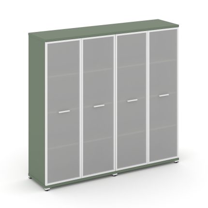 Concept Шкаф 2 широкие секции, 4 ниши CN.STS-426 RMW W Кобо/Металл Белый/Сатин 1668*420*1554