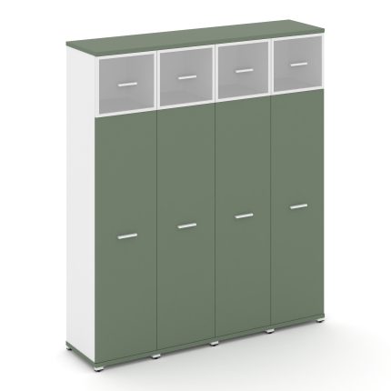 Concept Шкаф 4 узкие секции, 5 ниш CN.STU-547 RMW W Кобо/Белый Бриллиант/Металл Белый/Сатин 1668*420