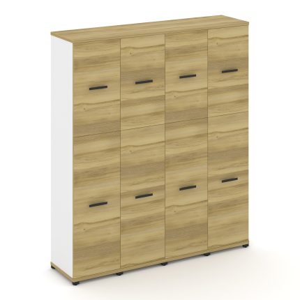 Concept Шкаф 4 узкие секции, 5 ниш CN.STU-545 B Дуб Винченцо/Белый Бриллиант/Металл Черный 1668*420*