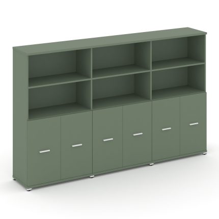 Concept Шкаф 3 широкие секции, 4 ниши CN.STS-431 W Кобо/Металл Белый 2500*420*1554