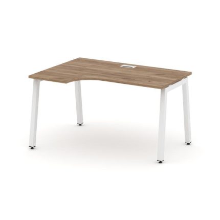 Style Project Стол рабочий эргоном. SN-5A.SPA-021(L) Дуб Табак/Металл Белый 1380*800/980*750