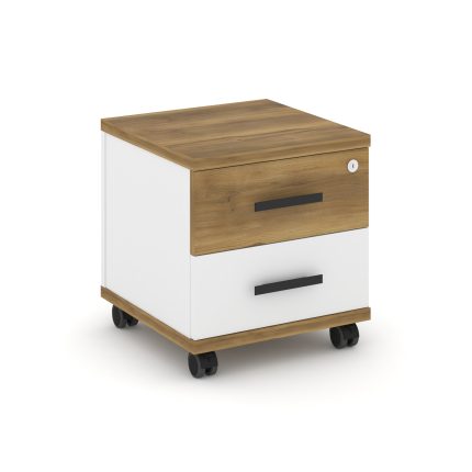 Concept Тумба мобильная 2 ящ. CN.TUM-001 B Сандал Янтарный/Белый Бриллиант/Металл Черный 420*420*448