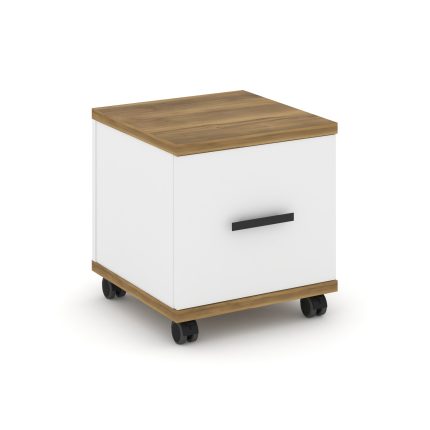 Concept Тумба мобильная 1 распаш. фасад CN.TUM-007 B Сандал Янтарный/Белый Бриллиант/Металл Черный 4