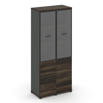 Concept Шкаф 2 узкие секции, 5 ниш CN.STU-522 RPB A Дуб Мали/Антрацит/Металл Антрацит/Прозрачный 836