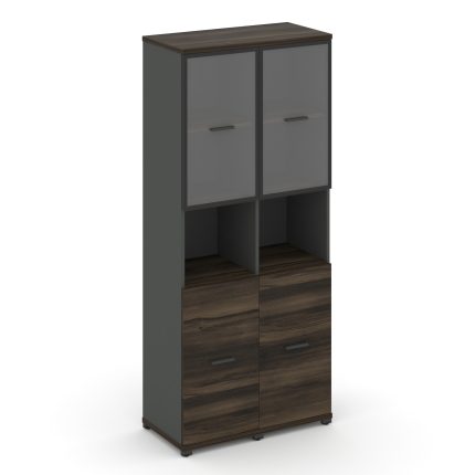 Concept Шкаф 2 узкие секции, 5 ниш CN.STU-523 RPB A Дуб Мали/Антрацит/Металл Антрацит/Прозрачный 836