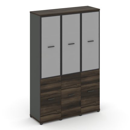 Concept Шкаф 3 узкие секции, 5 ниш CN.STU-532 RMB A Дуб Мали/Антрацит/Металл Антрацит/Сатин 1252*420