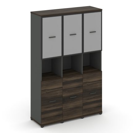 Concept Шкаф 3 узкие секции, 5 ниш CN.STU-533 RMB A Дуб Мали/Антрацит/Металл Антрацит/Сатин 1252*420