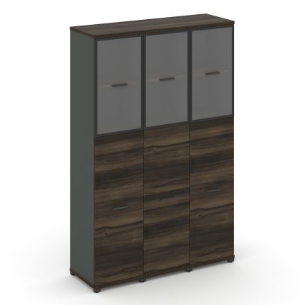 Concept Шкаф 3 узкие секции, 5 ниш CN.STU-535 RPB A Дуб Мали/Антрацит/Металл Антрацит/Прозрачный 125