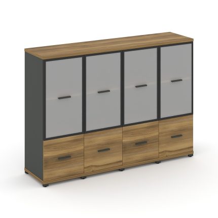 Concept Шкаф 4 узкие секции, 3 ниши CN.STU-342 RMB A Сандал Янтарный/Антрацит/Металл Антрацит/Сатин