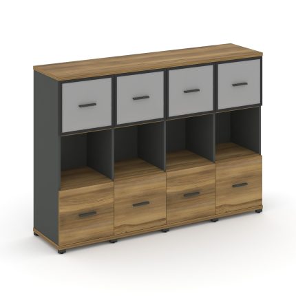 Concept Шкаф 4 узкие секции, 3 ниши CN.STU-345 RMB A Сандал Янтарный/Антрацит/Металл Антрацит/Сатин