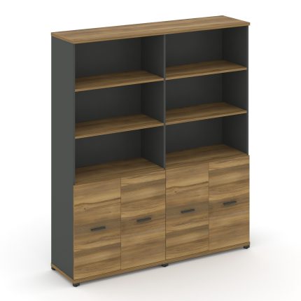 Concept Шкаф 2 широкие секции, 5 ниш CN.STS-521 A Сандал Янтарный/Антрацит/Металл Антрацит 1668*420*