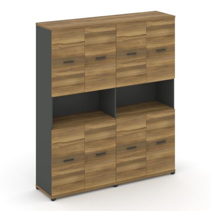 Concept Шкаф 2 широкие секции, 5 ниш CN.STS-523 A Сандал Янтарный/Антрацит/Металл Антрацит 1668*420*