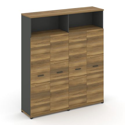 Concept Шкаф 2 широкие секции, 5 ниш CN.STS-526 A Сандал Янтарный/Антрацит/Металл Антрацит 1668*420*