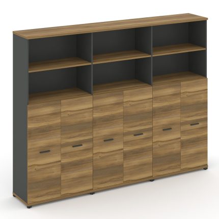 Concept Шкаф 3 широкие секции, 5 ниш CN.STS-534 A Сандал Янтарный/Антрацит/Металл Антрацит 2500*420*